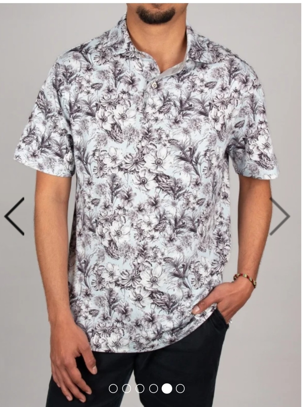 Regular fit polo with floral fresco print